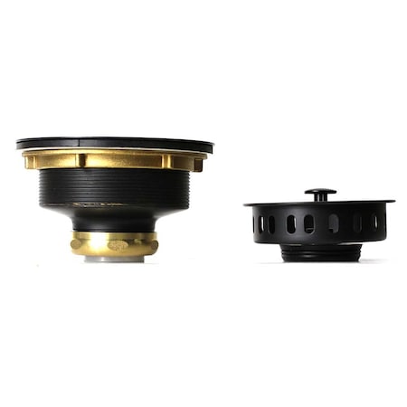 Thrifco Plumbing Kitchen Basket Strainer Assembly Single Post with Beveled Base, Oil Rubbed Bronze 4405823